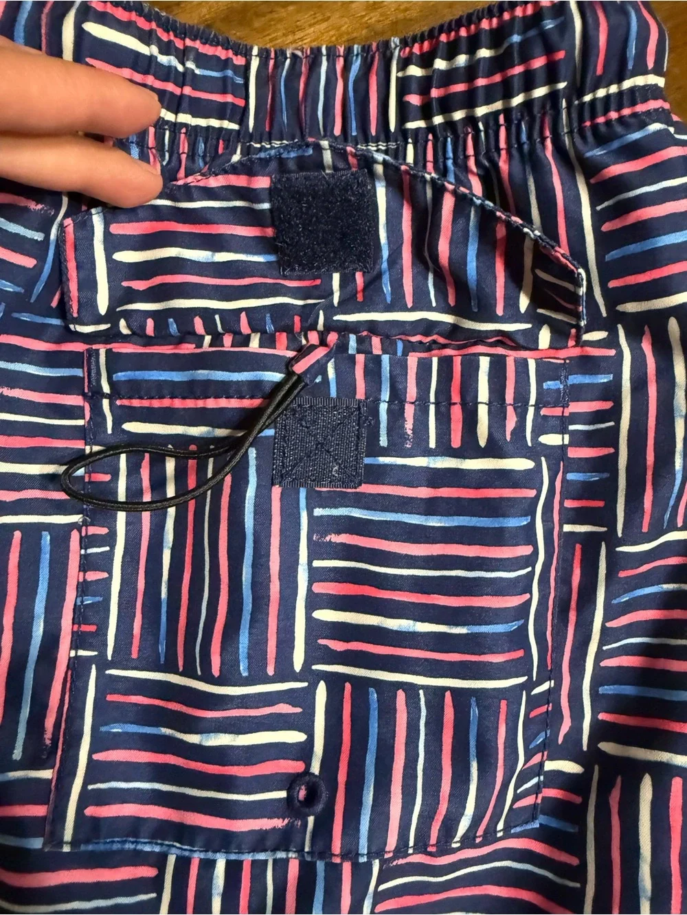Tommy Bahama Blue and Pink Geometric Swim Trunks
